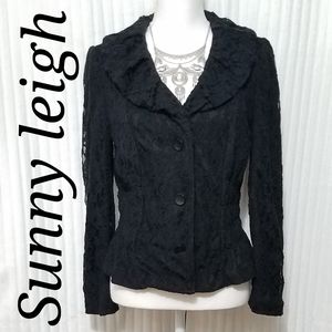 Black lace jacket / blazer by Sunny Leigh Petite